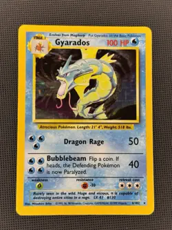 Pokemon TCG Gyarados Base Set 6/102 Holo Wotc 1999 Card Light Play Condition - Image 1