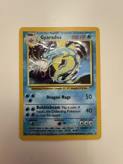 Pokemon TCG Base Set Gyarados 6/102 Holo Rare Holo 1999 English 100 HP - Image 1