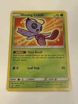 Pokemon TCG Shining Celebi SM-79 Promo Holo Card Moderately played - Image 1