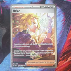 Pokemon Briar Trainer Supporter Ultra Rare Full Art Holo Card SV07 171/142 - Image 1