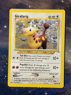 Girafarig 66/105 MINT Neo Destiny Unlimited Edition Common 2002 Pokemon Card - Image 1