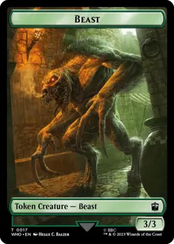 Fish/Beast Double-Sided Token 10/17 MTG WHO Token NP - Image 2