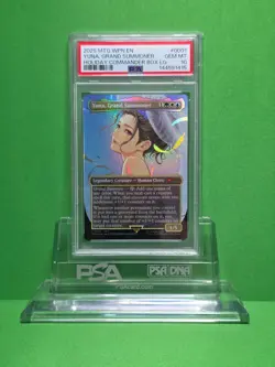 MTG 2025 FINAL FANTASY YUNA, GRAND SUMMONER BORDERLESS PROMO PSA 10 - Image 1