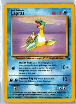 Lapras - 25/62 - Fossil - Rare Unlimited - Damaged - Vintage WOTC - Image 1
