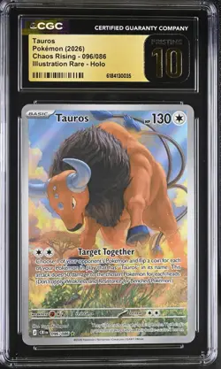 2026 Pokemon Chaos Rising Tauros #096/086 CGC 10 PRISTINE - Image 1