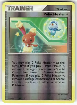 Poke Healer + 90/100 Uncommon Stormfront Pokemon Reverse Holo Heavily Played - Image 1