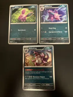 Nidoran 032/165 Nidorino 033/165 & Nidoking Holo 034/165 NM MEW Pokemon 151 - Image 1