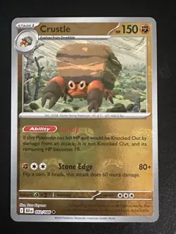 Crustle 052/086 Pokemon Black Bolt Master Ball Reverse Holo Uncommon Slight Bend - Image 1