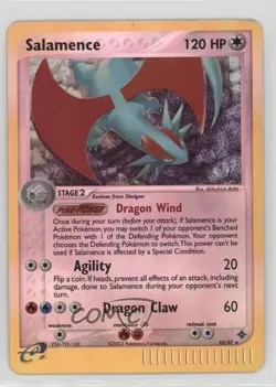 Salamence Reverse Foil Pokemon EX Dragon #10 2003 - Image 1
