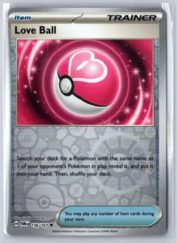 Love Ball 156/167 Uncommon Twilight Masquerade Pokemon Reverse Holo Near Mint - Image 1