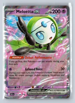 Meloetta ex 044/086 Holo Double Rare Black Bolt Pokemon Near Mint - Image 1
