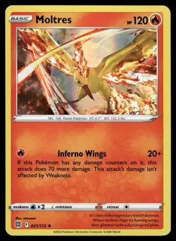 Moltres 021/172 Holo Rare Brilliant Stars Pokemon Near Mint - Image 1