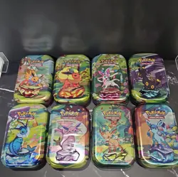 Pokemon TCG Prismatic Evolutions Mini Tins x 8 Full Art Set New/Sealed - Image 2