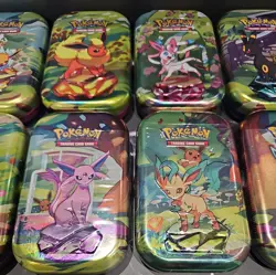 Pokemon TCG Prismatic Evolutions Mini Tins x 8 Full Art Set New/Sealed - Image 4