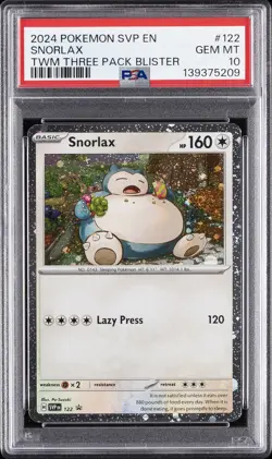 2024 POKEMON SVP EN-SV BLACK STAR PROMO #122 SNORLAX PSA 10 - Image 1