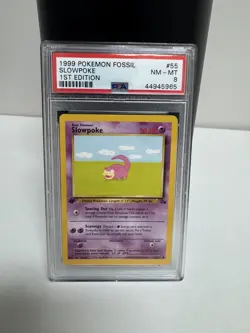 PSA 8 Pokemon 1st Edition Slowpoke Fossil - Image 1