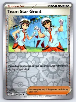 Pokemon SV03: Obsidian Flames Team Star Grunt OBF Reverse Holo 195/197 NM - Image 1