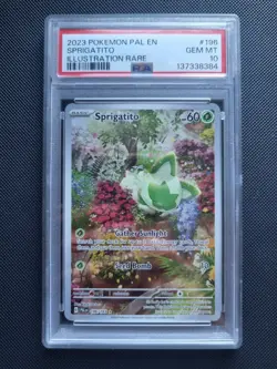 Pokemon Sprigatito 196/193 Sv02: Paldea Evolved Holo Illustration Rare PSA 10 - Image 1