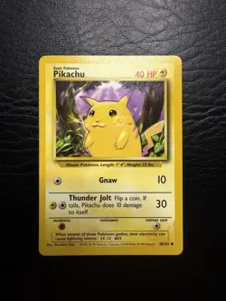 Pikachu Yellow Cheeks - 58/102 Base Set NM 1999-2000 - WOTC - Pokemon TCG - Image 1