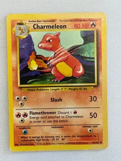 CHARMELEON 24/102 UNCOMMON BASE SET UNLIMITED POKEMON DMG - Image 1