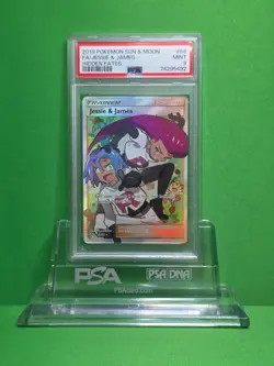 POKEMON 2019 HIDDEN FATES JESSIE & JAMES FULL ART 68 PSA 9 - Image 1