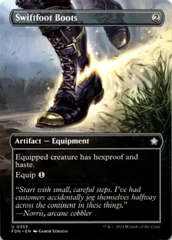 MTG Swiftfoot Boots (Borderless) NM U 355 Foundations - Image 1