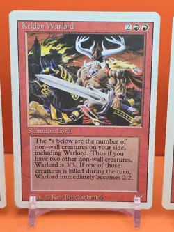 🔴🔴 (4) 1994 MAGIC The Gathering KELDON WARLORD REVISED 3RD EDITION PLAYED 🔴3 - Image 3