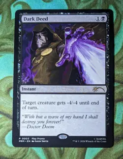 x1 NM - Dark Deed (Doctor Doom Art) 0003 Standard Showdown Promos - Image 1