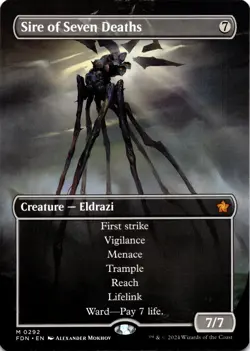 MTG Sire of Seven Deaths (Borderless) NM M 292 Foundations - Image 1