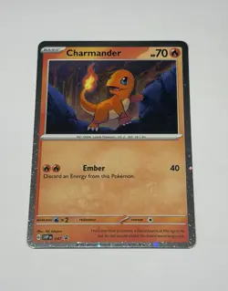 Pokemon Card TCG Charmander 047 SVP047 Cosmos Holo Black Star Promo SWIRL NM - Image 1