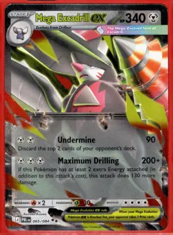 Mega Excadrill ex 065/084 Double Rare Pitch Black Pokemon Holo Near Mint - Image 1