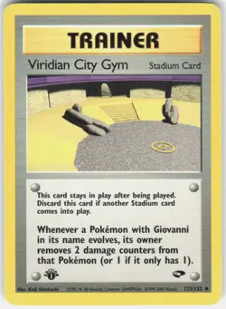 Viridian City Gym 123/132 Uncommon Gym Challenge Pokemon 1st Edition Near Mint - Image 1