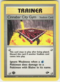 Cinnabar City Gym 113/132 Uncommon Gym Challenge Pokemon 1st Edition Near Mint - Image 1