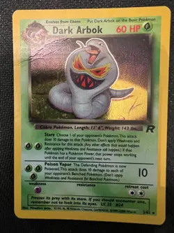 Pokemon Cards Team Rocket Dark Arbok 2/82 HOLO Rare TCG WOTC MP - Image 1