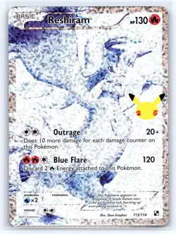 RESHIRAM 113/114 CELEBRATIONS: CLASSIC COLLECTION POKEMON HOLO NM - Image 1