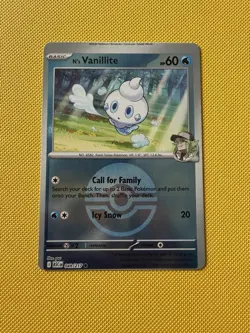 Pokemon TCG N’s Vanillite 049/217 Error Card Misprint Miscut, Ascended Heroes - Image 1