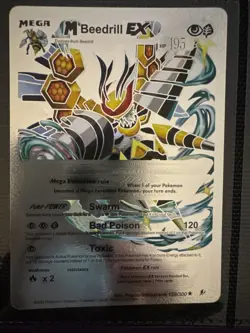 Silver Foil Pokemon Fan Art Card Collection Mega Beedrill EX NM - Image 1