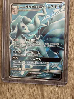 Pokemon Alolan Ninetales GX TCG Full Art Holo Card 132/145 Sm-Guardians Rising - Image 1