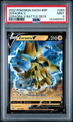 2022 POKEMON SWSH BLACK STAR PROMO ZERAORA V BATTLE DECK #263 ZERAORA V PSA 9 - Image 1