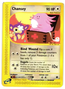 Pokemon TCG Expedition Base Set 72/165 Chansey Uncommon NM - Image 1