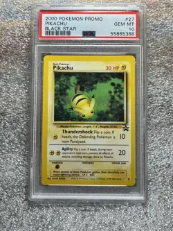 2000 POKEMON PROMO BLACK STAR #27 PIKACHU PSA 10 - Image 1