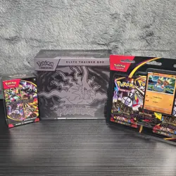Pokemon Mega Evolution Pitch Black ETB + Booster Bundle + 3 Pack Blister Sealed - Image 1