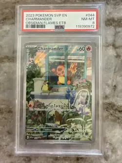 Pokemon Charmander Obsidian Flames ETB Promo SVP EN 044 PSA 8 NM-MT - Image 1