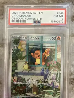 Pokemon Charmander Obsidian Flames ETB Promo SVP EN 044 PSA 8 NM-MT - Image 2