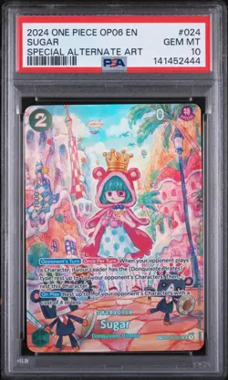 2024 ONE PIECE OP06 WINGS OF THE CAPTAIN SPECIAL ALT ART 024 SUGAR PSA 10 SP - Image 1