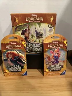 Disney Lorcana Wild Unknowns Trove With 2 Sleeves Boosters! New Sealed! - Image 1