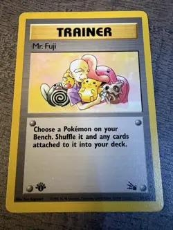 Pokemon TCG Fossil Trainer Card Mr. Fuji, 58/62 1st edition Lp - Image 1