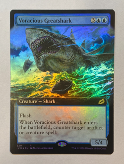 MTG - Ikoria - Voracious Greatshark - Extended Art - FOIL - Image 1