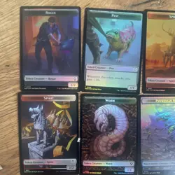 Magic The Gathering Secrets of Strixhaven Foil Token & Land Lot Full Set - Image 3
