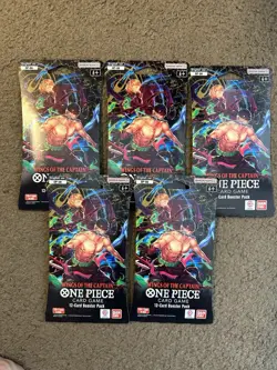 Lot of 5 One Piece OP-06 Wings Of The Captain Sleeved Booster Pack ENGLISH - NEW - Image 1